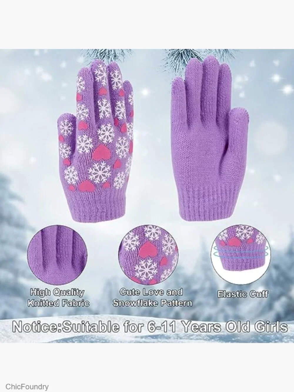 Girls Knit Earmuffs and Gloves Set Winter Warm Ear Warmers Gloves